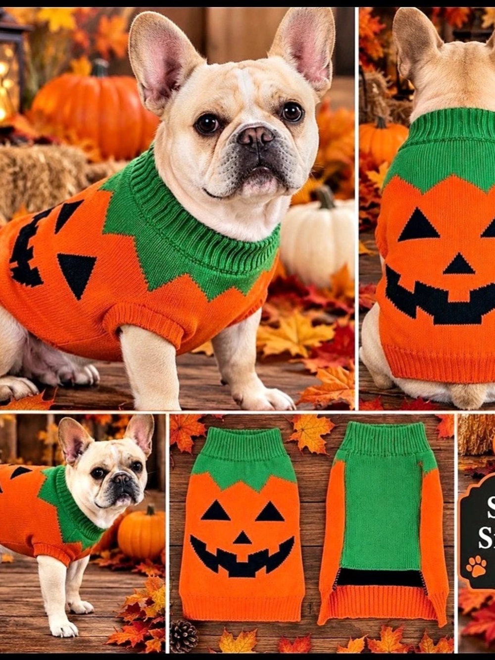 Simply Dog Pumpkin Knit Dog Sweater Costume Small